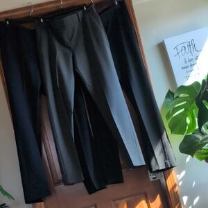 Ann Taylor Black Navy and Gray  Pants 3 Pairs